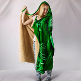 Calavera Fresh Look Design #2 Hooded Blanket (Green Lime Rose) - FREE SHIPPING