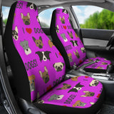 I Love Dogs Car Seat Covers (FPD Lilac) - FREE SHIPPING