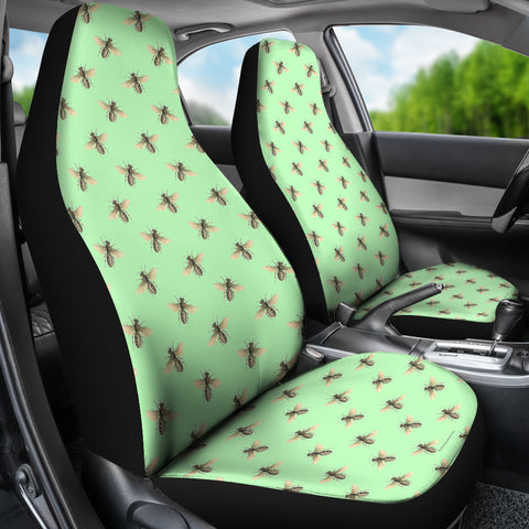 Honey Bees Design #1 Car Seat Covers (Light Green)  - FREE SHIPPING