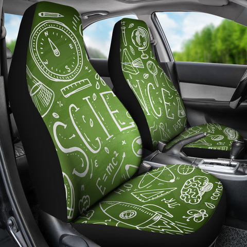 Science Chalkboard Car Seat Covers Green - FREE SHIPPING