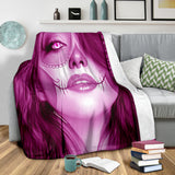 Calavera Fresh Look Design #3 Throw Blanket (Pink Mystic Topaz) - FREE SHIPPING