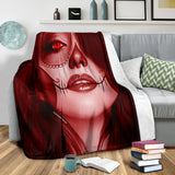 Calavera Fresh Look Design #3 Throw Blanket (Red Garnet) - FREE SHIPPING