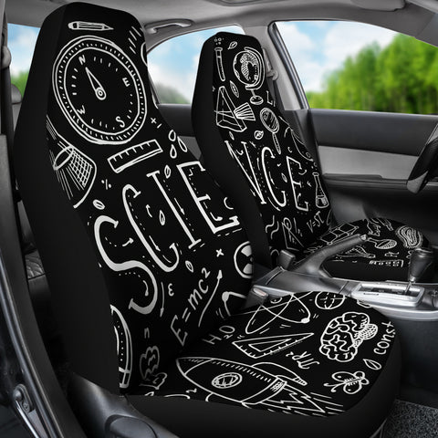 Science Chalkboard Car Seat Covers Black - FREE SHIPPING