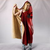 Calavera Fresh Look Design #3 Hooded Blanket (Red Garnet) - FREE SHIPPING