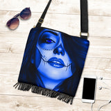 Calavera Fresh Look Design #3 Cross-Body Boho Handbag (Blue Lapis Lazuli) - FREE SHIPPING