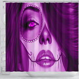 Calavera Fresh Look Design #3 Shower Curtain (Purple Amethyst) - FREE SHIPPING