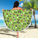 I Love Dogs Beach Blanket (Richmond SPCA Green) - FREE SHIPPING