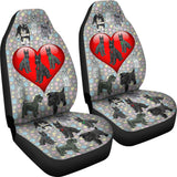 I Love Schnauzers Car Seat Covers (Paw Prints, With Heart)  - FREE SHIPPING
