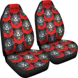 Fancy Pants Cat Car Seat Covers (Black With Red Background)  - FREE SHIPPING