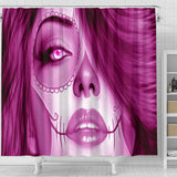 Calavera Fresh Look Design #3 Shower Curtain (Pink Mystic Topaz) - FREE SHIPPING