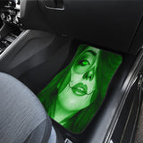 Calavera Fresh Look Design #3 Car Floor Mats (Green Emerald, Front & Back) - FREE SHIPPING