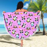 Cute Pandas Design #1 Beach Blanket (Pinka) - FREE SHIPPING