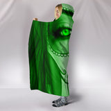 Calavera Fresh Look Design #3 Hooded Blanket (Green Emerald) - FREE SHIPPING