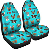 I Love Dogs Car Seat Covers (FPD Cyan) - FREE SHIPPING