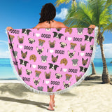 I Love Dogs Beach Blanket (Richmond SPCA Light Pink) - FREE SHIPPING