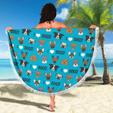 I Love Dogs Beach Blanket (Richmond SPCA Blue) - FREE SHIPPING