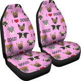 I Love Dogs Car Seat Covers (Richmond SPCA Light Pink) - FREE SHIPPING