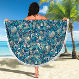 Nautical Design Beach Blanket (Turquoise) - FREE SHIPPING