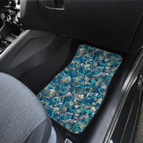 Nautical Design Car Floor Mats (Turquoise, Front & Back) - FREE SHIPPING