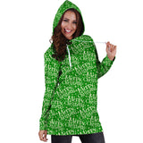 Ugly Christmas Sweater Hoodie Dress - Merry Christmas Design #1 (Green) - For Small To Plus Size Divas - FREE SHIPPING