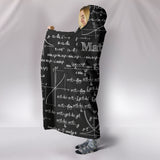 Mathematica Hooded Blanket Design #2 Black Chalkboard - FREE SHIPPING