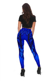 Calavera Fresh Look Design #2 Leggings (Blue Elusive Rose) - FREE SHIPPING