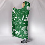 Astronomy Chalkboard Hooded Blanket Green - FREE SHIPPING