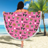 I Love Dogs Beach Blanket (Richmond SPCA Dark Pink) - FREE SHIPPING