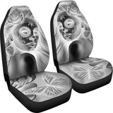 Calavera Fresh Look Design #2 Car Seat Covers (Ghost)  - FREE SHIPPING