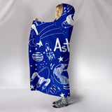 Astronomy Chalkboard Hooded Blanket Midnight Blue - FREE SHIPPING