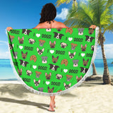 I Love Dogs Beach Blanket (FPD Green) - FREE SHIPPING