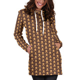 Ugly Christmas Sweater Hoodie Dress - Gingerbread Men Design #4 (Brown) - For Small To Plus Size Divas - FREE SHIPPING
