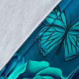 Calavera Fresh Look Design #2 Throw Blanket (Turquoise Tiffany Rose) - FREE SHIPPING