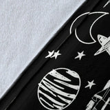 Astronomy Chalkboard Throw Blanket (Black) - FREE SHIPPING