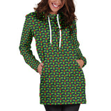 Ugly Christmas Sweater Hoodie Dress - Mistletoe Design #1 (Green) - For Small To Plus Size Divas - FREE SHIPPING
