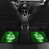 Calavera Fresh Look Design #3 Car Floor Mats (Green Emerald, Front & Back) - FREE SHIPPING