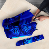 Calavera Fresh Look Design #2 Umbrella (Blue Elusive Rose) - FREE SHIPPING