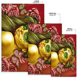 Calavera Fresh Look Design #2 Floor Covering (Horizontal, Yellow Smiley Face Rose) - FREE SHIPPING