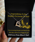 Love Dancing Necklace First Home Gift For Daughter From Parents, Leaving The Nest Pendant, Love From Mom And Dad, To Our Daughter Jewelry