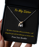 Wishbone Necklace Gift From Brother To Sister, Gift To Sister, Brother Sister Gifts, Gifts For Sister From Brother, Gift Between Siblings