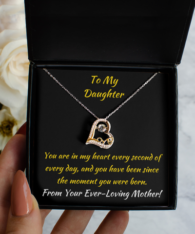 Love Dancing Necklace Gift From Mother To Daughter, Mom To Daughter Birthday Present, Christmas Gift To Daughter, To My Daughter Necklace