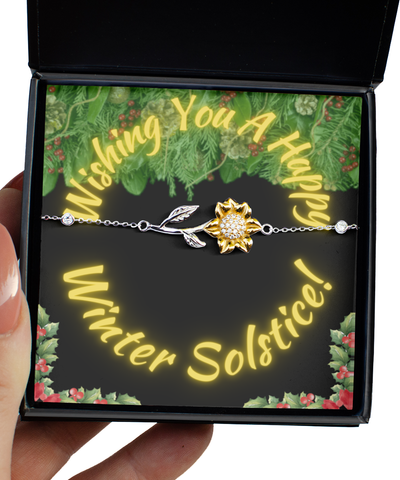 Sunflower Bracelet Winter Solstice Gift, Yuletide Rebirth Celebration, Wicca Jewelry, Wiccan Yule, Sun God Rebirth, Shortest Day