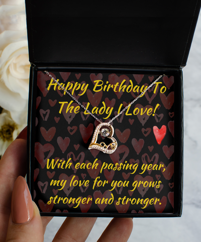 Love Dancing Necklace Happy Birthday Gift To The Lady I Love, Romantic Birthday Present For Her, Jewelry For Female Partner, Spouse Gift