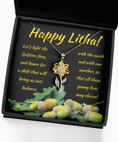 Sunflower Necklace Litha Gift, Wiccan Jewelry, Midsummer, Midsummer’s Eve, Gathering Day, St. John’s Day, St. John’s Eve, Summer Solstice