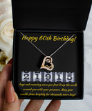 Love Dancing Necklace 60th Birthday Gift For Her, Grandmother Sixtieth Gift, Daughter 60th Pendant, Niece 60th Jewelry, Mother 60th Jewelry