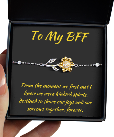 Sunflower Bracelet BFF Gift, BFF Bracelet, Best Friend Birthday Gift, Best Friend Christmas Present, BFF To BFF, Friendship Pendant