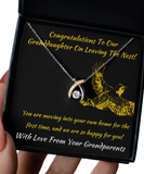 Wishbone Necklace First Home Gift For Granddaughter From Grandparents, Leaving The Nest Pendant, Jewelry From Your Grandma And Grandpa