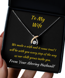 Wishbone Necklace Pregnancy Gift From Husband To Wife, Pregnancy Necklace, Carrying Our Child Present, Expectant Mom, Expecting Mother