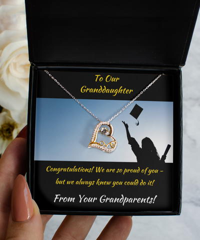 Love Dancing Necklace Graduation Gift From Grandparents To Granddaughter, College Graduation Gift For Her, Graduation Congratulation Present