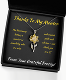 Sunflower Necklace Mentor Gift For Women From Protégé, Mentor Appreciation, Thank You Mentor From Student, Mentor Necklace, Gift For Mentor